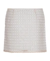 Rotate Birger Christensen White Beaded Midi Skirt In Tech Fabric Woman In Gray