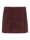 Rotate Birger Christensen Mesh Midi Skirt With Floral Bead Embroidery In Red