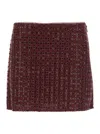 Rotate Birger Christensen Mesh Midi Skirt With Floral Bead Embroidery In Red