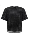 Rotate Birger Christensen Sequin-embroidered T-shirt In Black