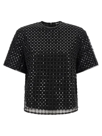 Rotate Birger Christensen 'beaded Oversize' Top In Black