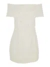 Rotate Birger Christensen Rotate Beaded Satin Mini Dress In White
