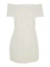 Rotate Birger Christensen Rotate Beaded Satin Mini Dress In White