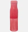 Rotate Birger Christensen Beaded Sequined Maxi Dress In Pink
