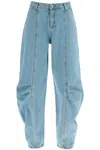 Rotate Birger Christensen Beige Blue Denim Sculptural Design Jeans