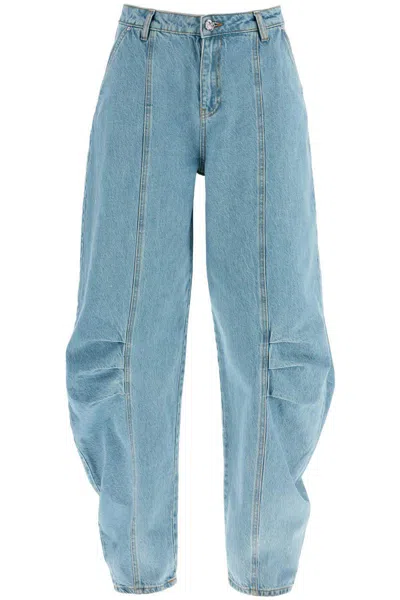 Rotate Birger Christensen Beige Blue Denim Sculptural Design Jeans