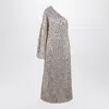 Rotate Birger Christensen Sequined One-shoulder Maxi Dress In Tan