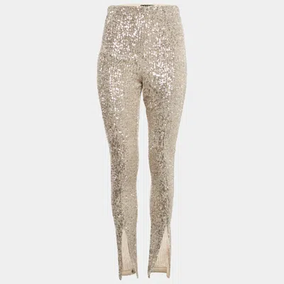Rotate Birger Christensen Beige Sequin Embellished Alicia Pants In Neutral