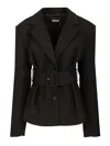Rotate Birger Christensen Belted Blazer In Brown