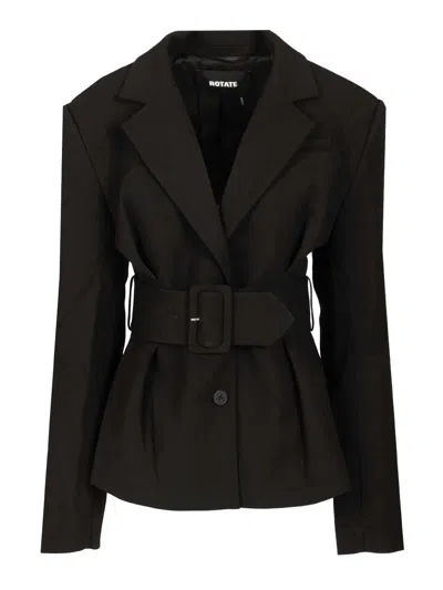 Rotate Birger Christensen Belted Blazer In Brown