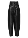 Rotate Birger Christensen Belted Leather Trousers In Black