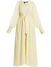 Rotate Birger Christensen Belted V-neck Maxi Dress In Neutrals