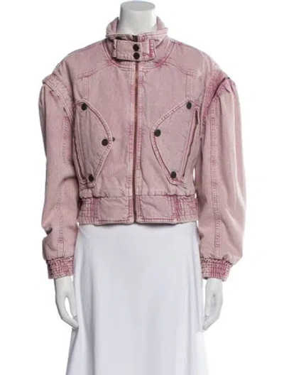 Pre-owned Rotate Birger Christensen Biker Jacket In Pink