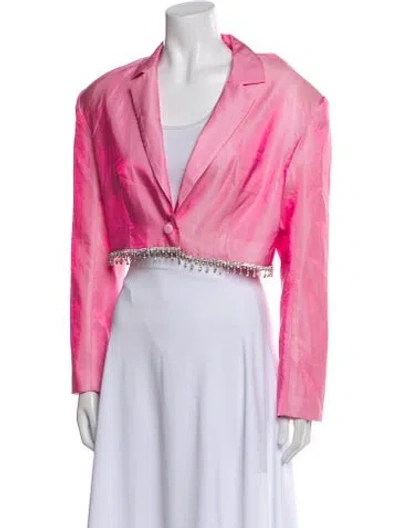 Pre-owned Rotate Birger Christensen Biker Jacket In Pink