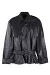 Rotate Birger Christensen Rotate Birgerchristensen Black Leather Biker Jacket In Black
