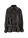 Rotate Birger Christensen Biker Leather Jacket Black In Black