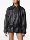 Rotate Birger Christensen Rotate Birgerchristensen Biker Jacket In Lamb Leather In Dark Brown In Black