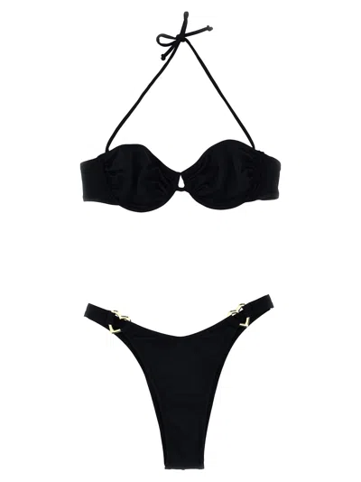 ROTATE BIRGER CHRISTENSEN ROTATE BIRGER CHRISTENSEN X REINA OLGA BIKINI SET BEACHWEAR BLACK