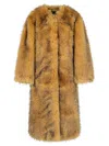 Rotate Birger Christensen 'bina' Beige Polyester Faux Fur Coat In Brown