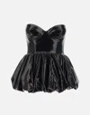 Rotate Birger Christensen Patent Tech Corset Top In Black