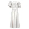 Rotate Birger Christensen Birger Christensen Noon Puffy-sleeved Midi Dress In White Polyester In White