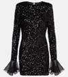Rotate Birger Christensen 'open-back Sequin Mini Dress In Black