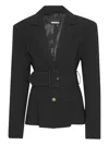 Rotate Birger Christensen Belted-waist Blazer In Black