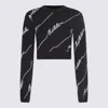 Rotate Birger Christensen Black Cotton And Wool Blend Logo Sweater In Black