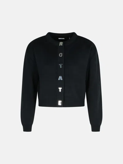 Rotate Birger Christensen Black Cotton Blend Cardigan