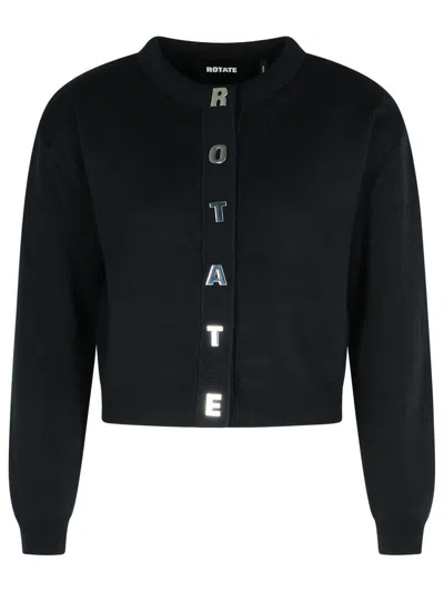 Rotate Birger Christensen Black Cotton Blend Cardigan