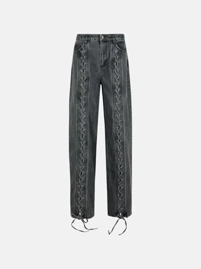 Rotate Birger Christensen Black Cotton Jeans With Laces