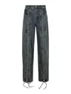 Rotate Birger Christensen Rotate Cotton Jeans With Laces In Black