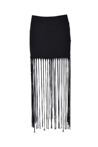 Rotate Birger Christensen Black Cotton Modal Skirt