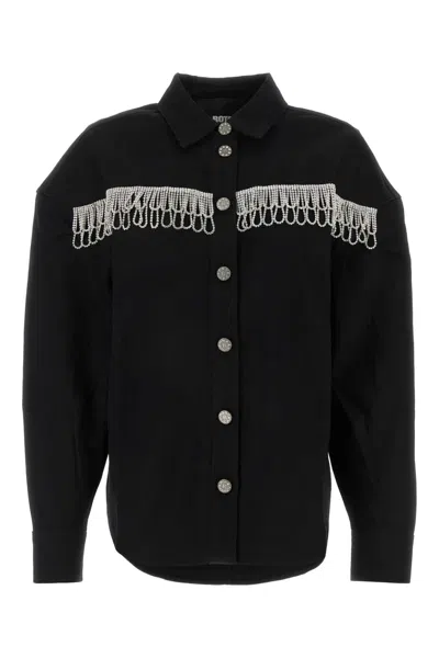 Rotate Birger Christensen Black Cotton Oversize Shirt