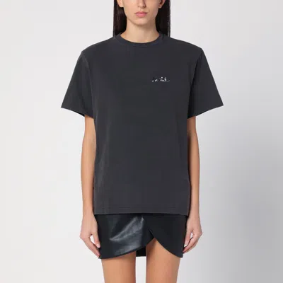 Rotate Birger Christensen Plain Wide T-shirt In Black