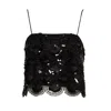 Rotate Birger Christensen Rotate Birgerchristensen Sequins Crop Top In Black
