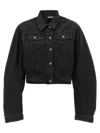 Rotate Birger Christensen Oversized Denim Jacket Studded Detail In Black