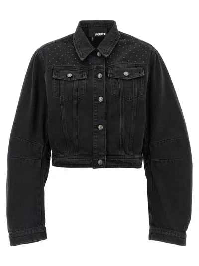 ROTATE BIRGER CHRISTENSEN BLACK DENIM OVERSIZED JACKET