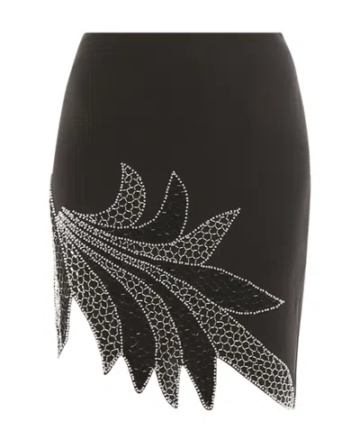Rotate Birger Christensen Black Embroidered Skirt