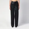 Rotate Birger Christensen Black Faux Leather Trousers In Black
