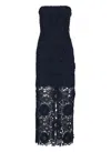 Rotate Birger Christensen Rotate Black Lace Dress With Intricate Floral Pattern In Black