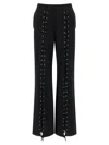 Rotate Birger Christensen Wide Leg Lace-up Joggers With Side Pockets In Black