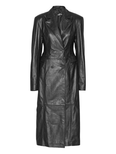 ROTATE BIRGER CHRISTENSEN Black lambskin trench coat ROTATE