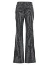 Rotate Birger Christensen Flared Sequin Embellished Jeans With Belt Loops In Black