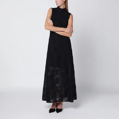 ROTATE BIRGER CHRISTENSEN BLACK LONG FLORAL DRESS