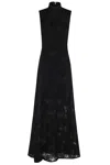 Rotate Birger Christensen Tulle Dress With All-over Rose Details And Flared Hem In Black