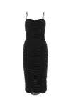 Rotate Birger Christensen Rotate Diamanté Mesh Midi Dress In Black
