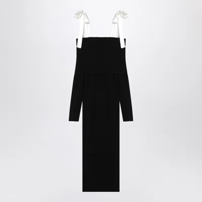 Rotate Birger Christensen Black Midi Dress With Bows