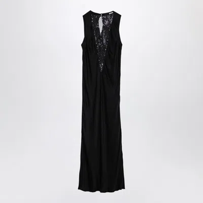 ROTATE BIRGER CHRISTENSEN ROTATE BIRGER CHRISTENSEN BLACK MIDI DRESS WITH MESH INSERT