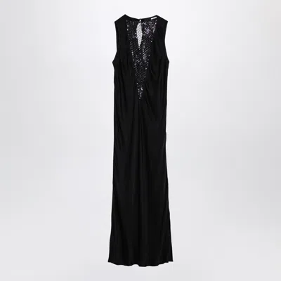 ROTATE BIRGER CHRISTENSEN ROTATE BIRGER CHRISTENSEN BLACK MIDI DRESS WITH MESH INSERT